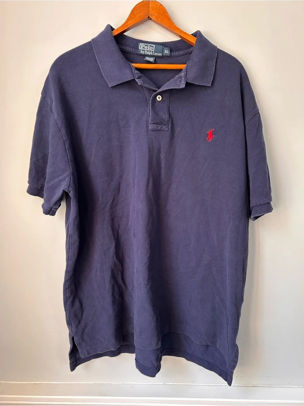 Ralph Lauren Polo Shirt Mens Size XL Blue Short Sleeve Golf Cotton Button